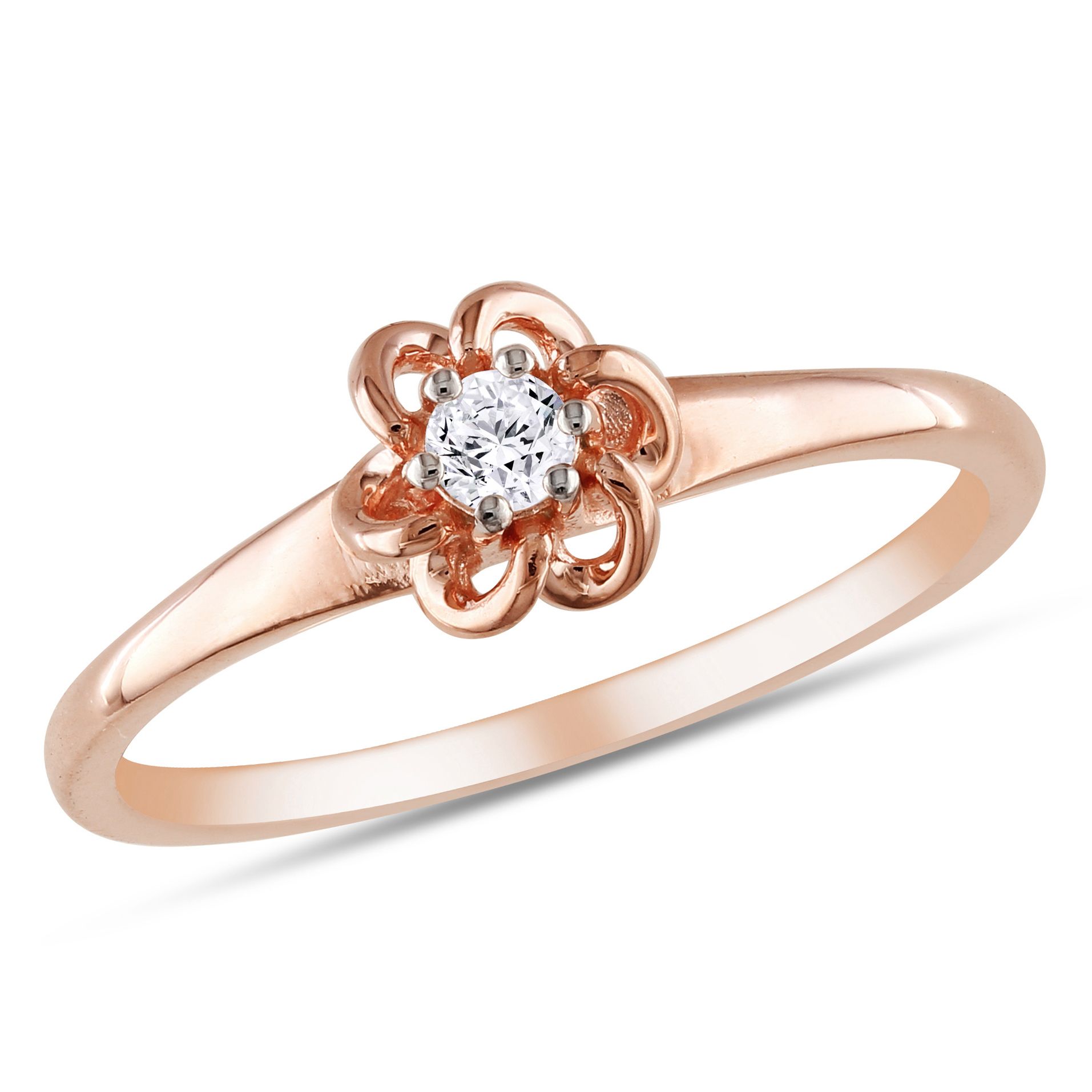 1/10 CTTW Diamond Fashion Ring Set in 10K Pink Gold (GH I2;I3)