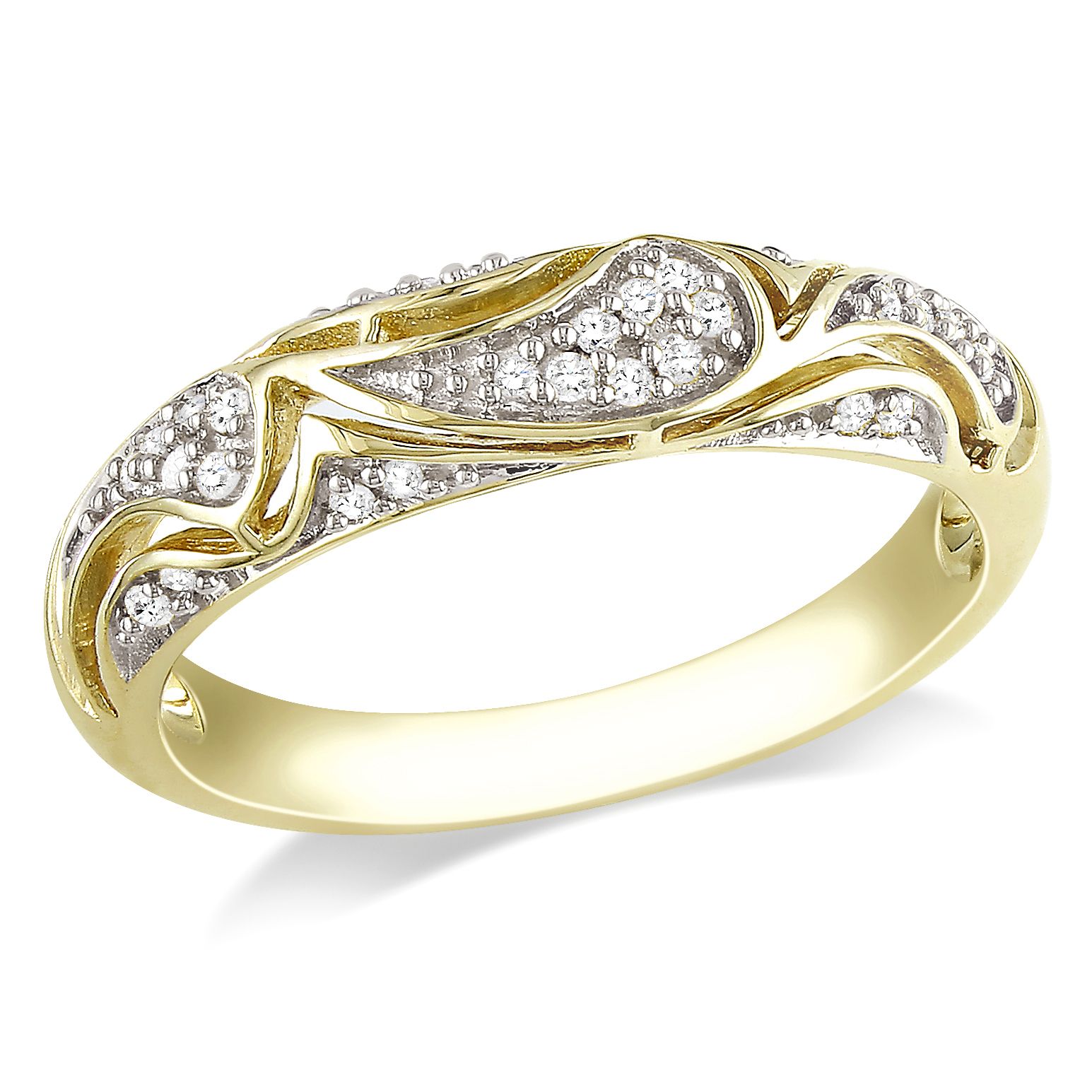 1/10 CTTW Diamond Fashion Ring Set in 10K Yellow Gold (GH I2;I3)