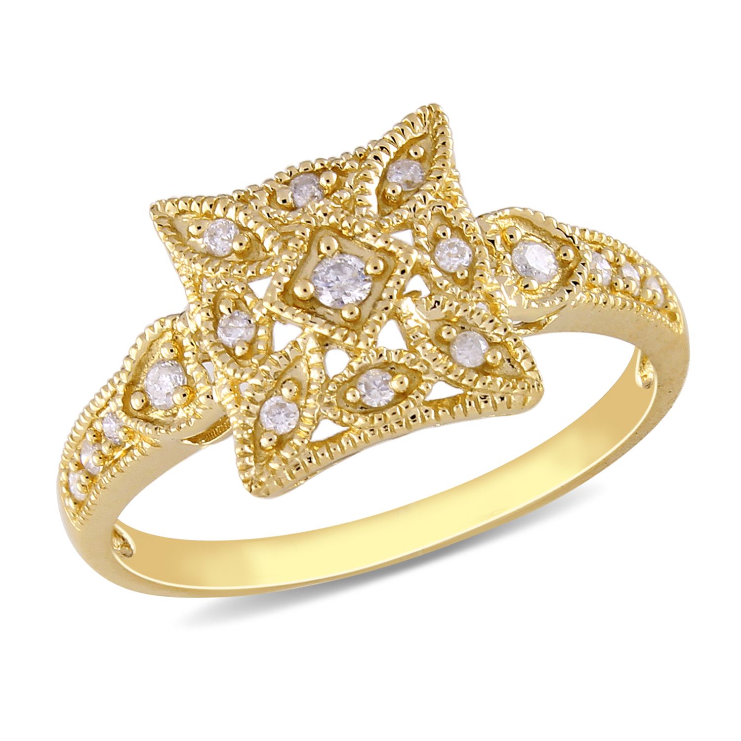 1/7 CTTW Diamond Fashion Ring Set in 10K Yellow Gold (GH I2;I3)