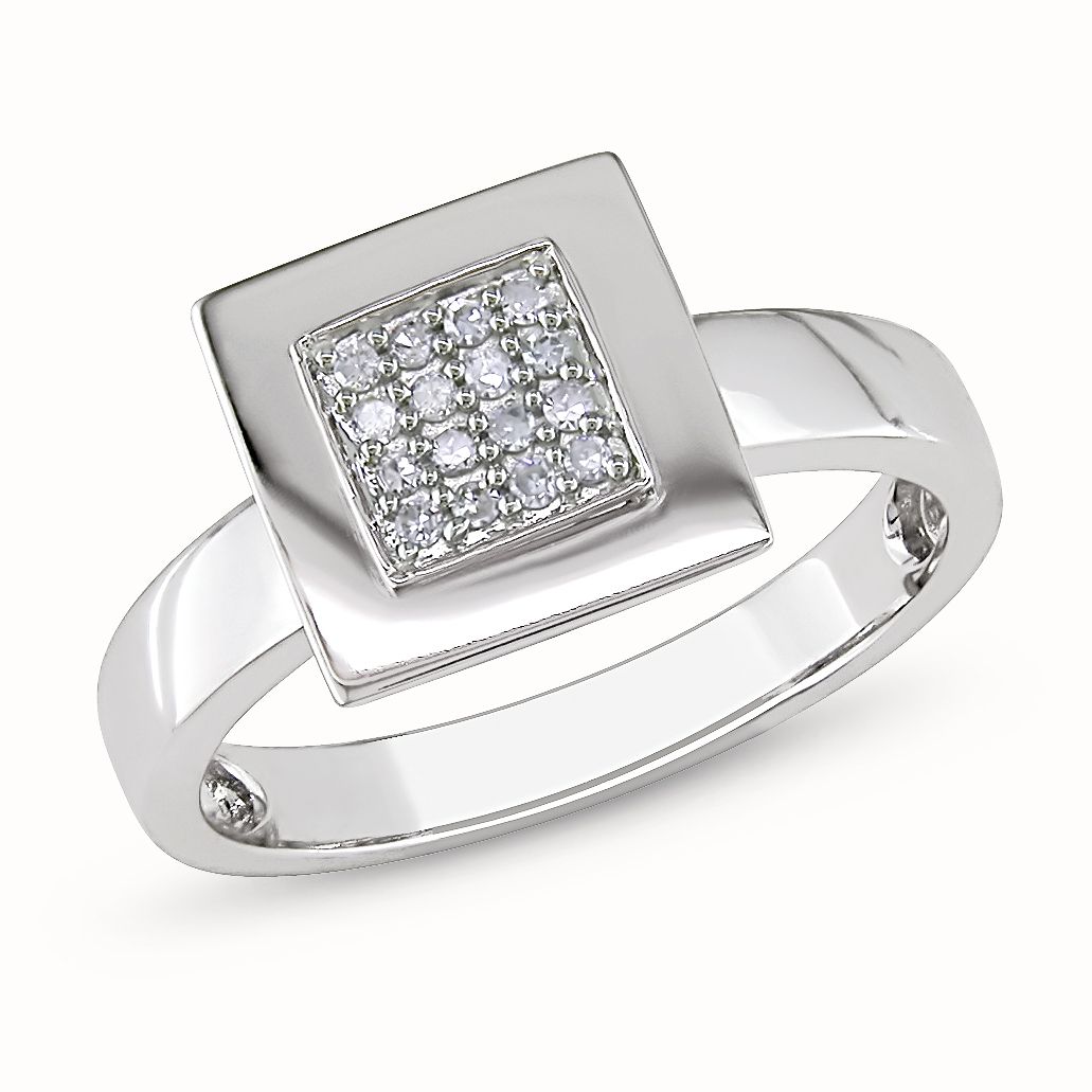 1/10 CTTW Diamond Fashion Ring Set in 10K White Gold (GH I1;I2)