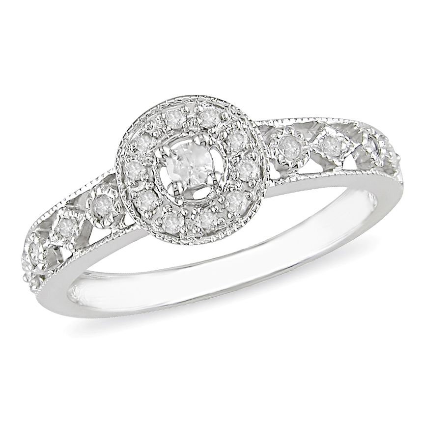1/6 CTTW Diamond Fashion Ring Set in 10K White Gold (GH I2;I3)