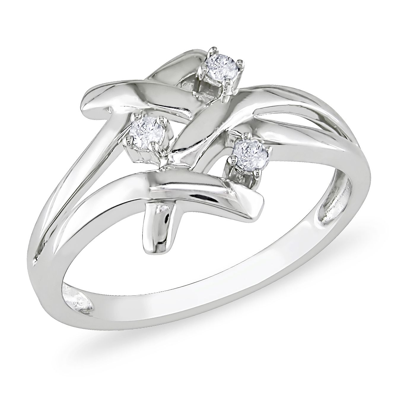 1/10 CTTW Diamond Fashion Ring Set in 10K White Gold (GH I2;I3)