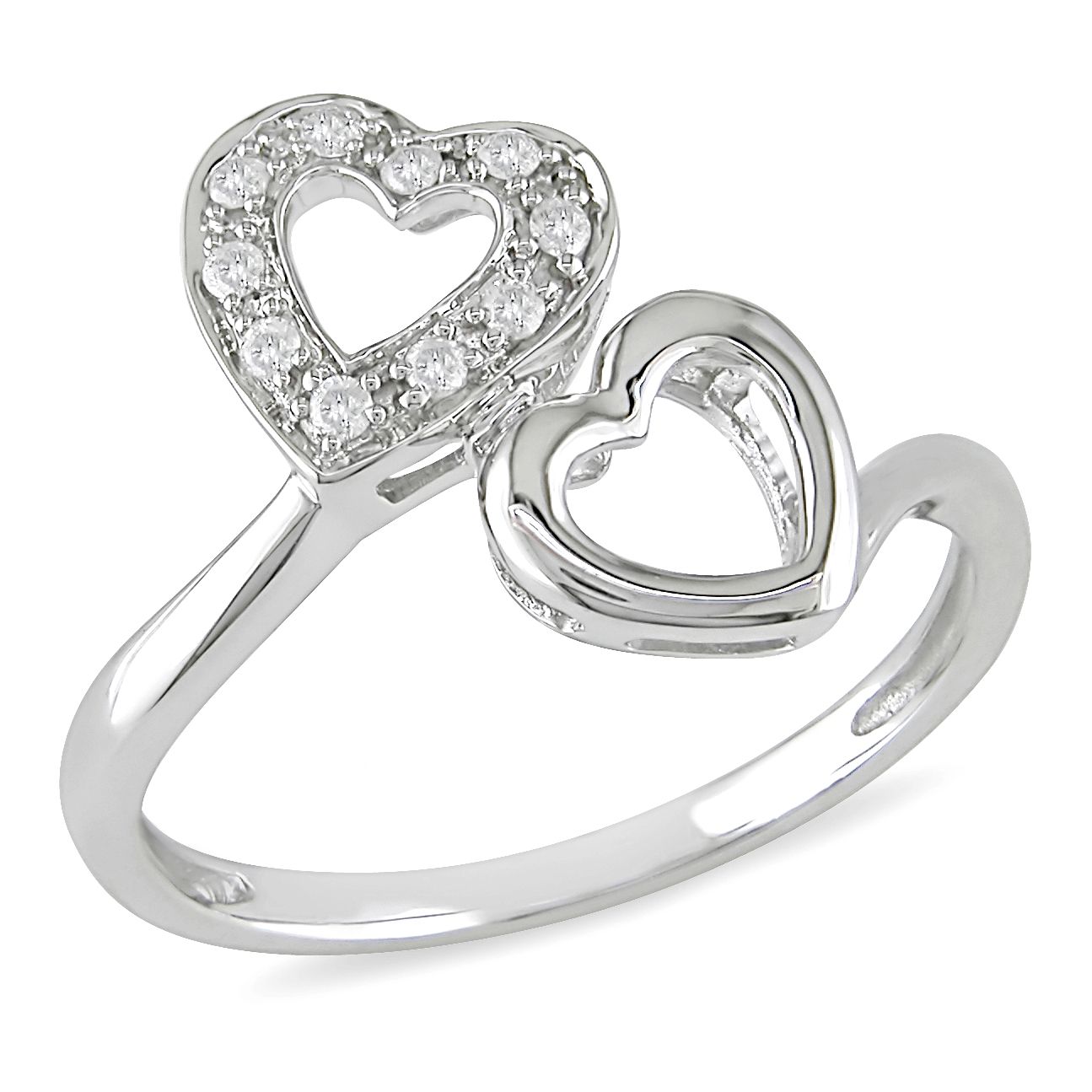 1/10 CTTW Diamond Fashion Ring Set in 10K White Gold (GH I2;I3)