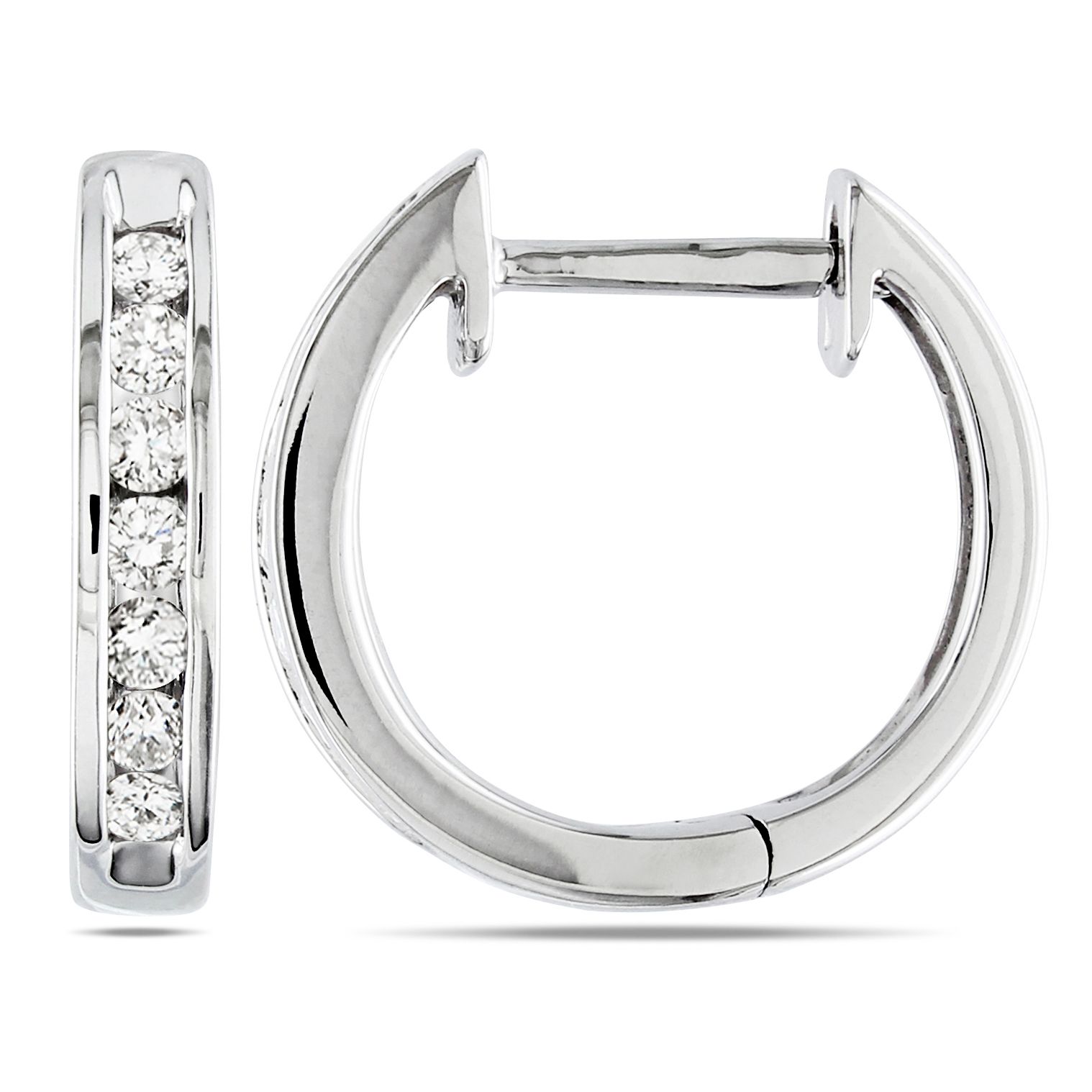 1/4 CT Diamond Cuff Earrings Set in 10k White Gold (GH I2;I3)