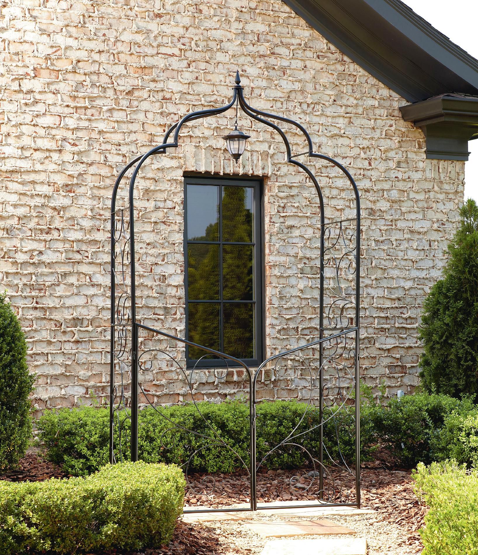 Garden Oasis Metal Arbor with Gate and Solar Lantern at Sears.com