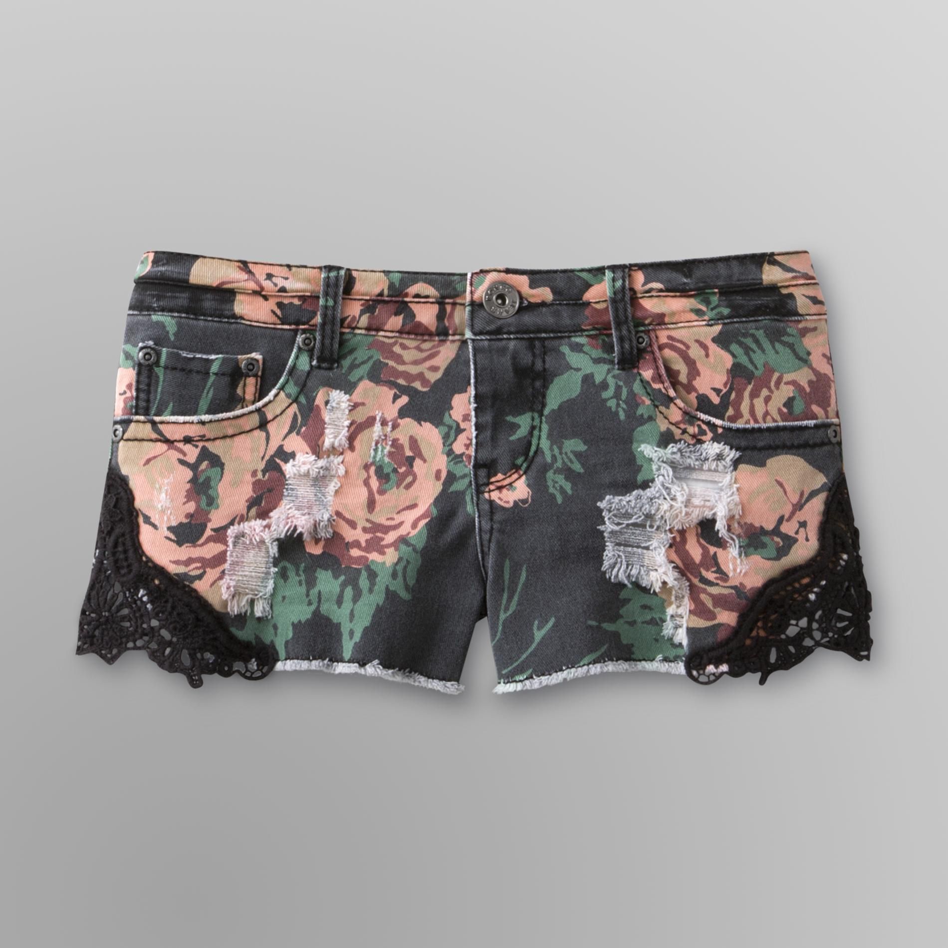 Bongo Junior's Floral Cutoff Shorts - Crochet Trim at Kmart.com