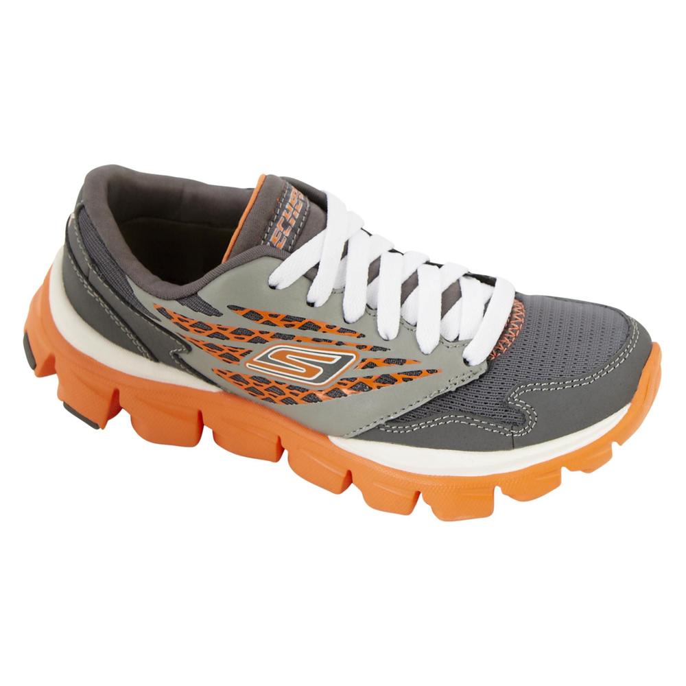 Skechers Boy's Go Run Ride Charcoal and Orange Athletic Shoe