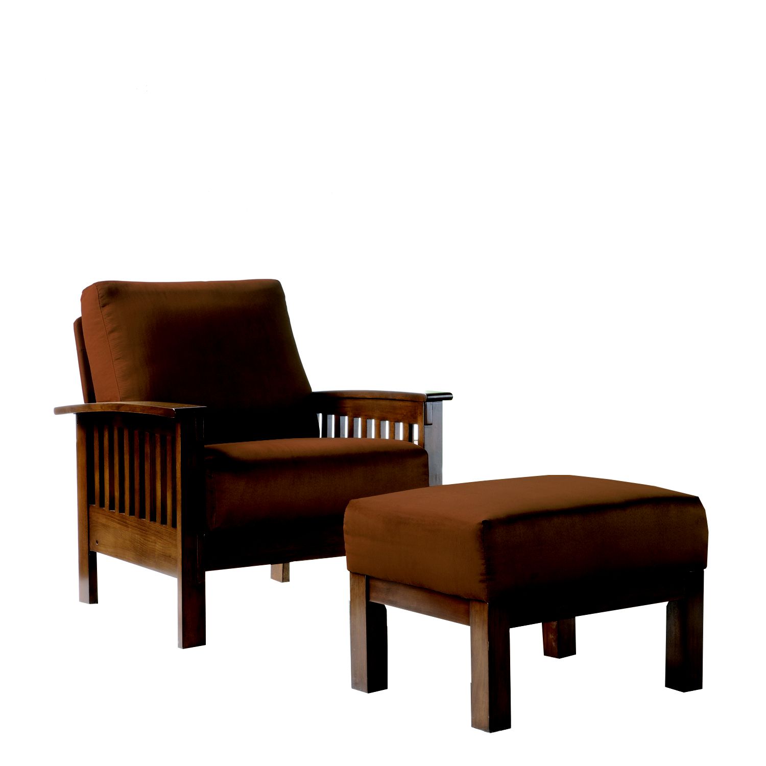 Mission-style Oak/ Rust Chair and Ottoman                                                                                        at mygofer.com