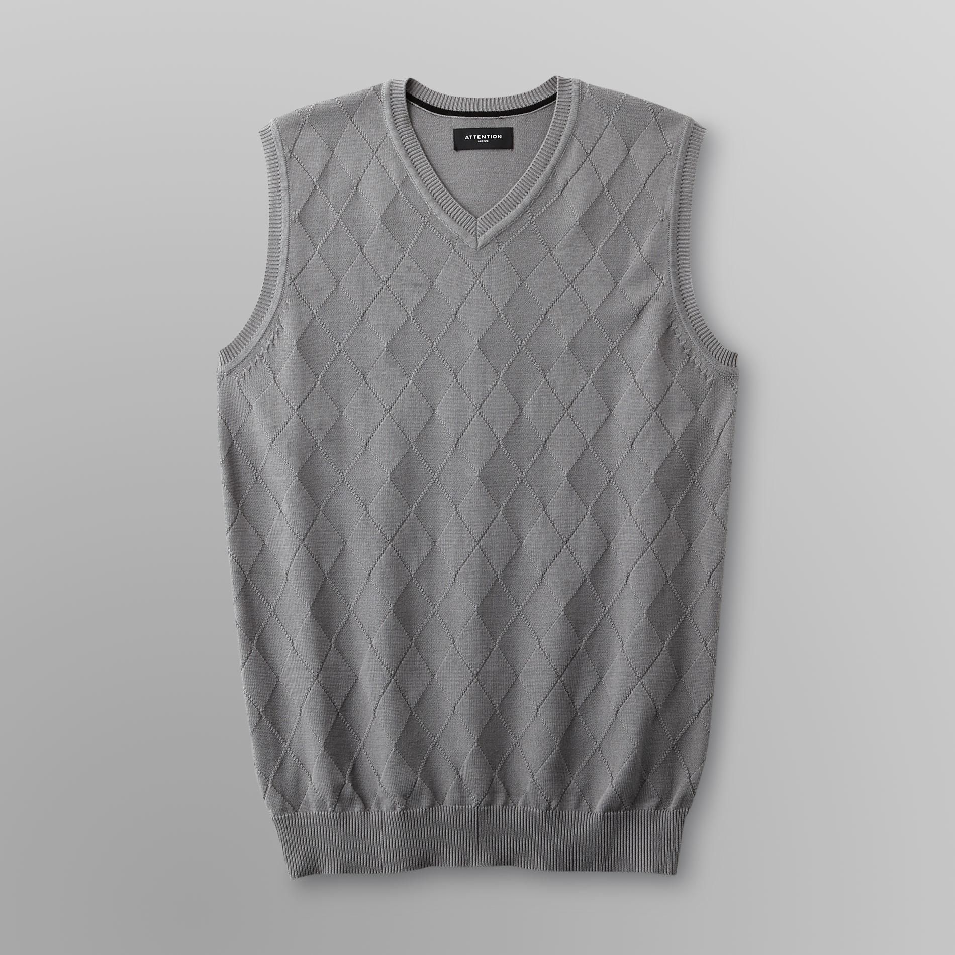 Attention Men's Knit Sweater Vest - Argyle at Kmart.com