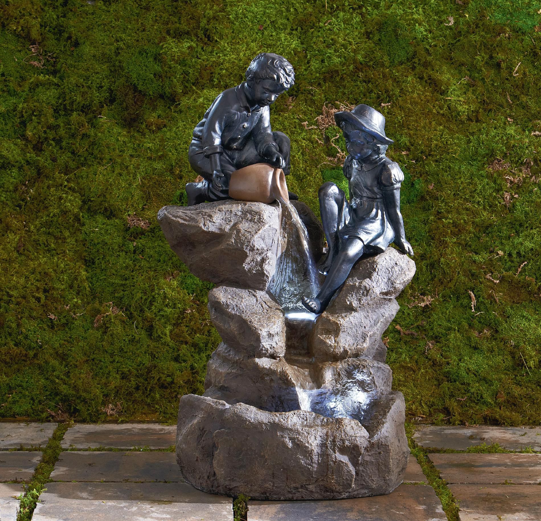 Garden Oasis Boy & Girl on Rocks Fountain* Shop Your Way Online