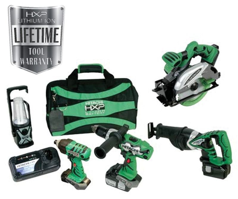 Hitachi KC18DBLWH 18-Volt Lithium-Ion 5-Piece Combo