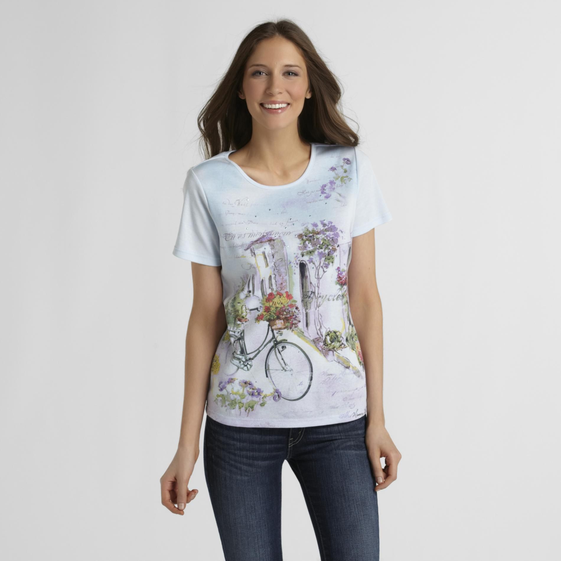 Basic Editions Women's Graphic T-Shirt - Bicycle at Kmart.com