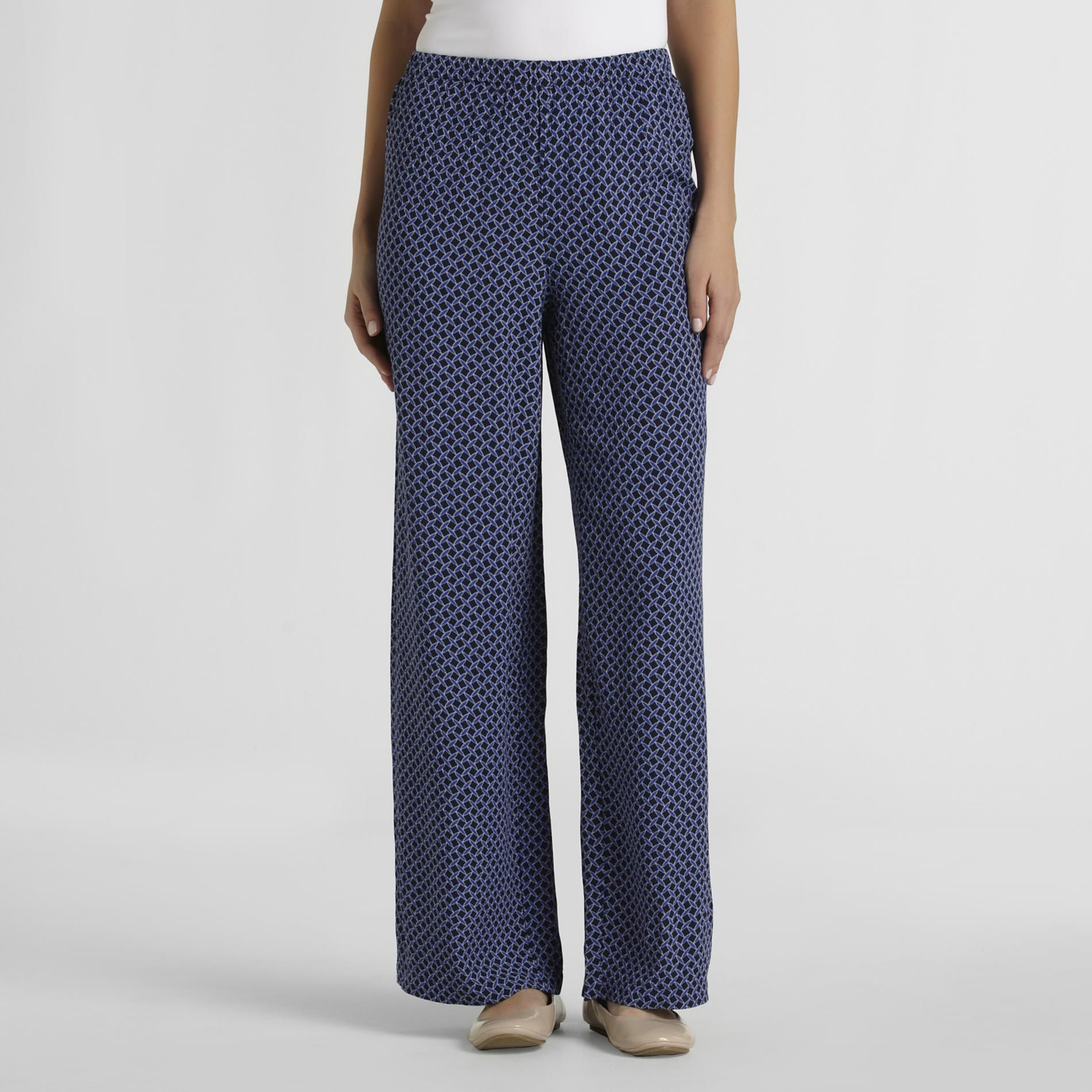 Jaclyn Smith Women's Textured Crepe Pants at mygofer.com