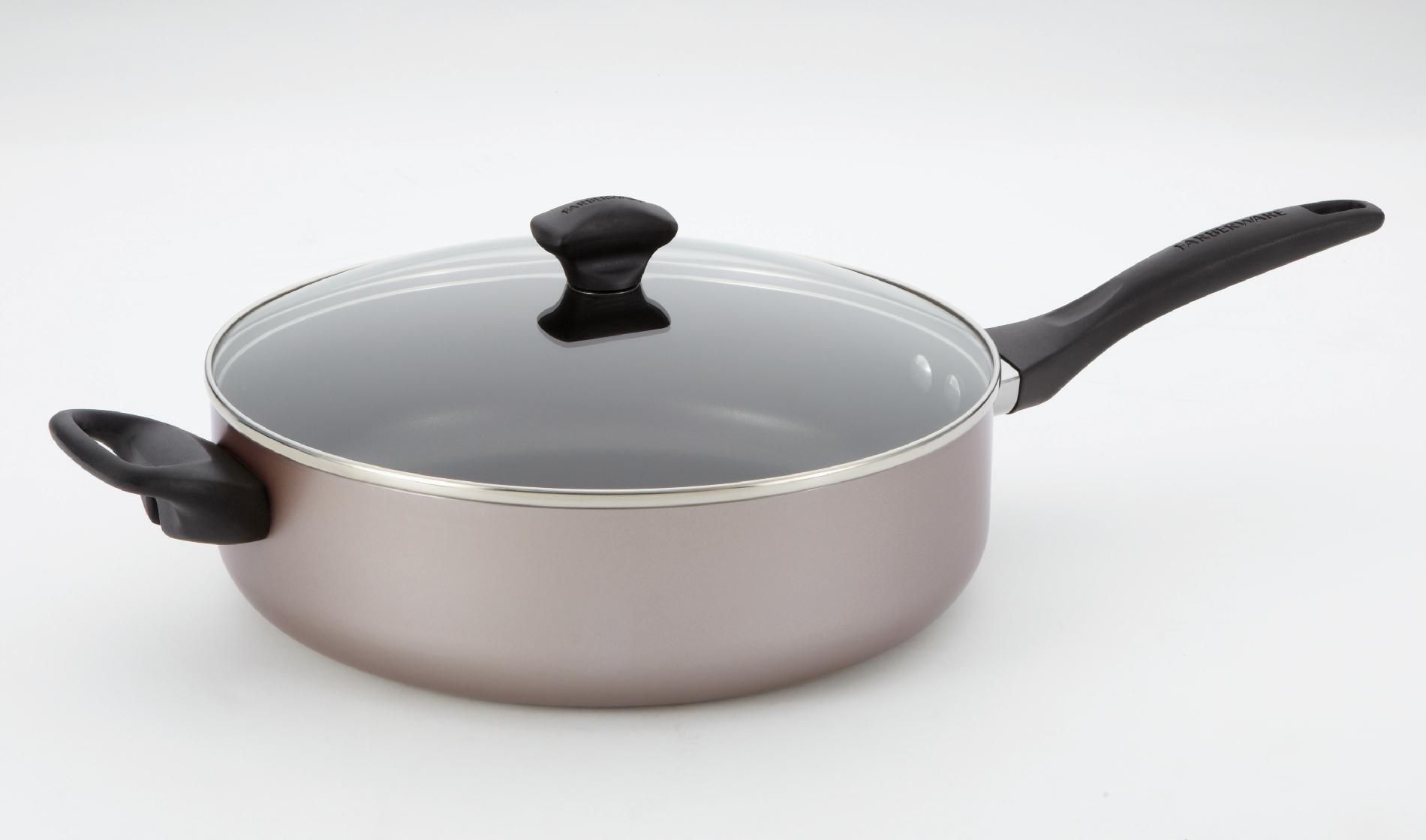 Farberware Dishwasher Safe Nonstick 5-Quart Covered Jumbo Cooker with Helper Handles  Silver