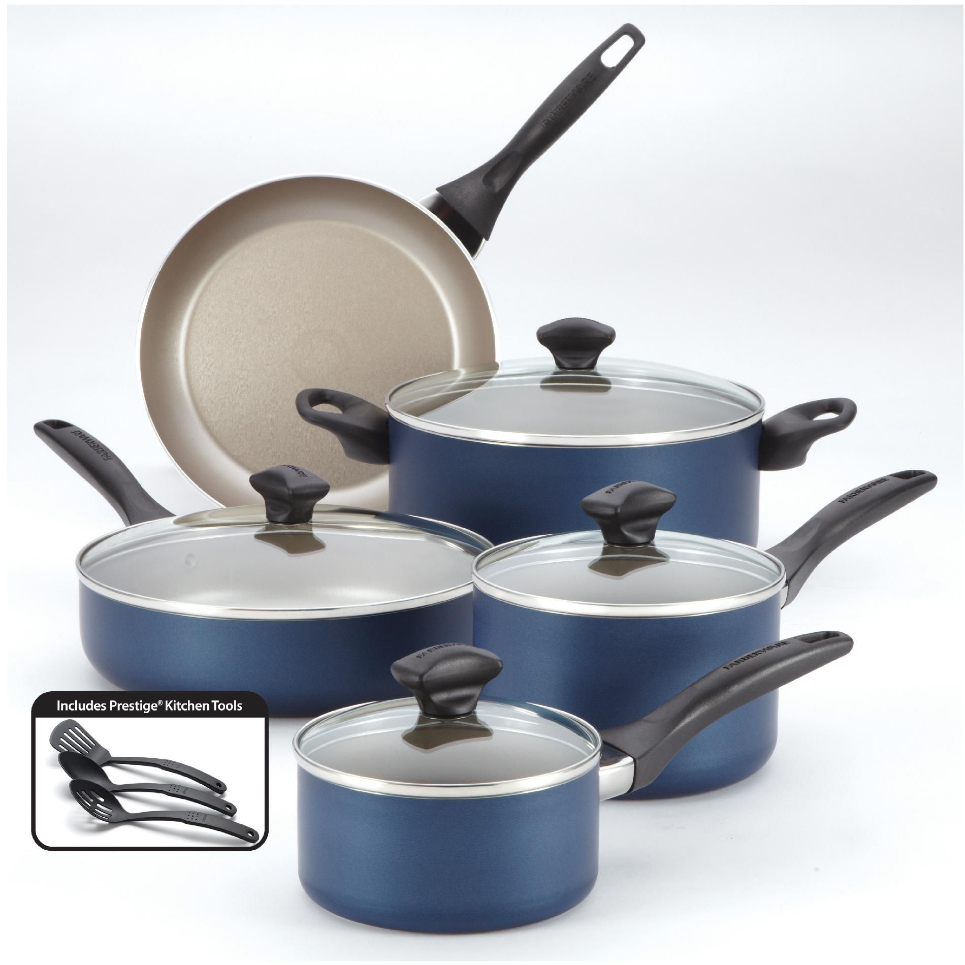 Farberware Dishwasher Safe Nonstick 12-Piece Set  Blue