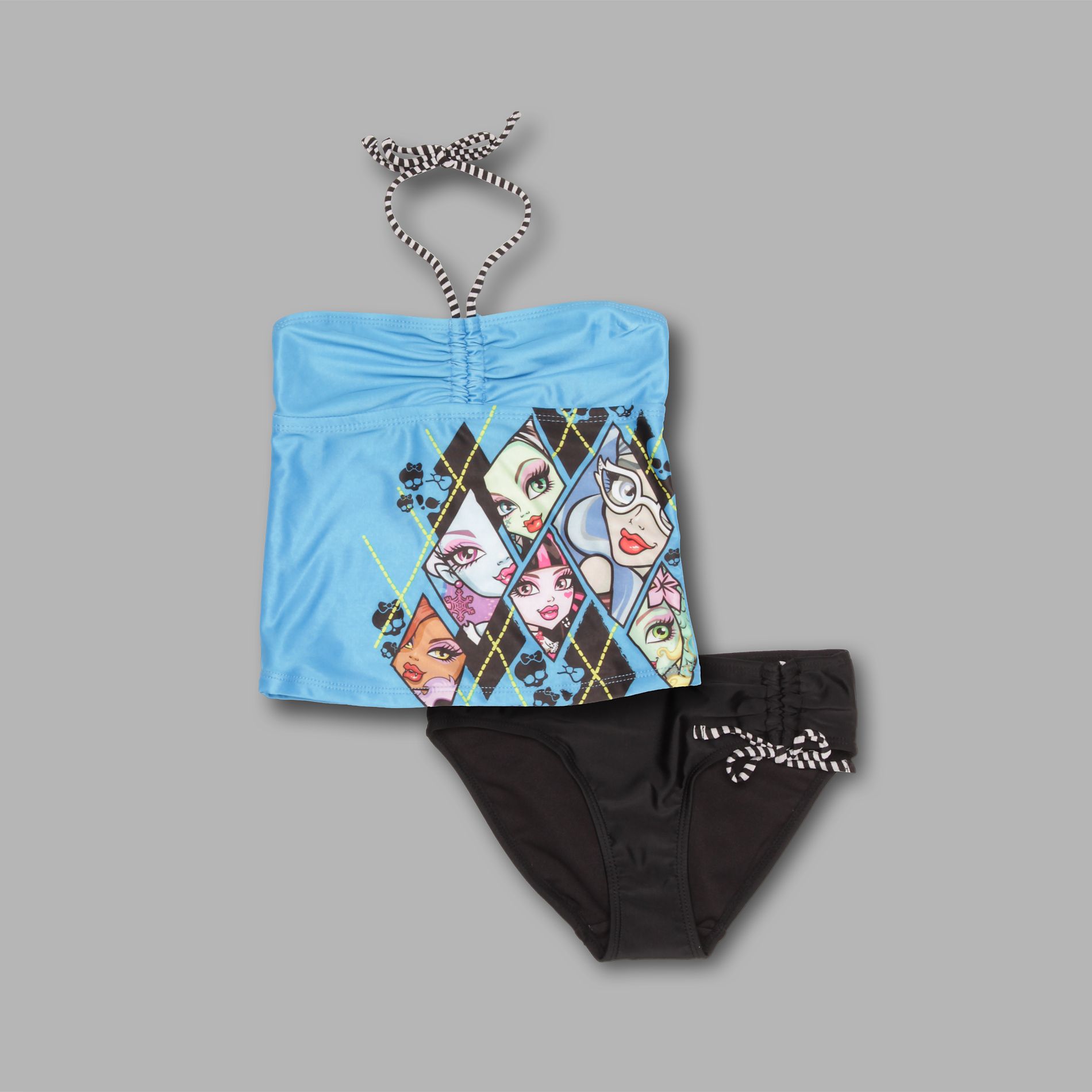 Monster High Girl’s 2 Pc Monster High Argyle Tankini Set at Kmart.com