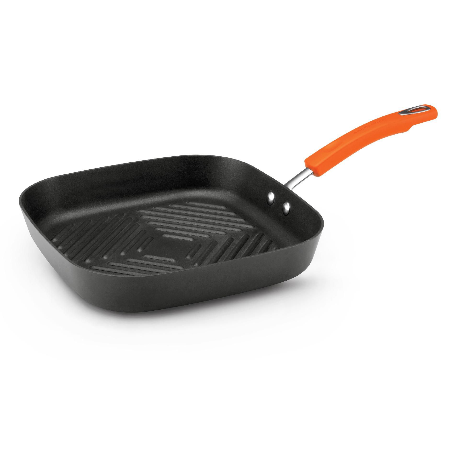 Rachael Ray 11-Inch Square Deep Grill Pan  Orange Handle