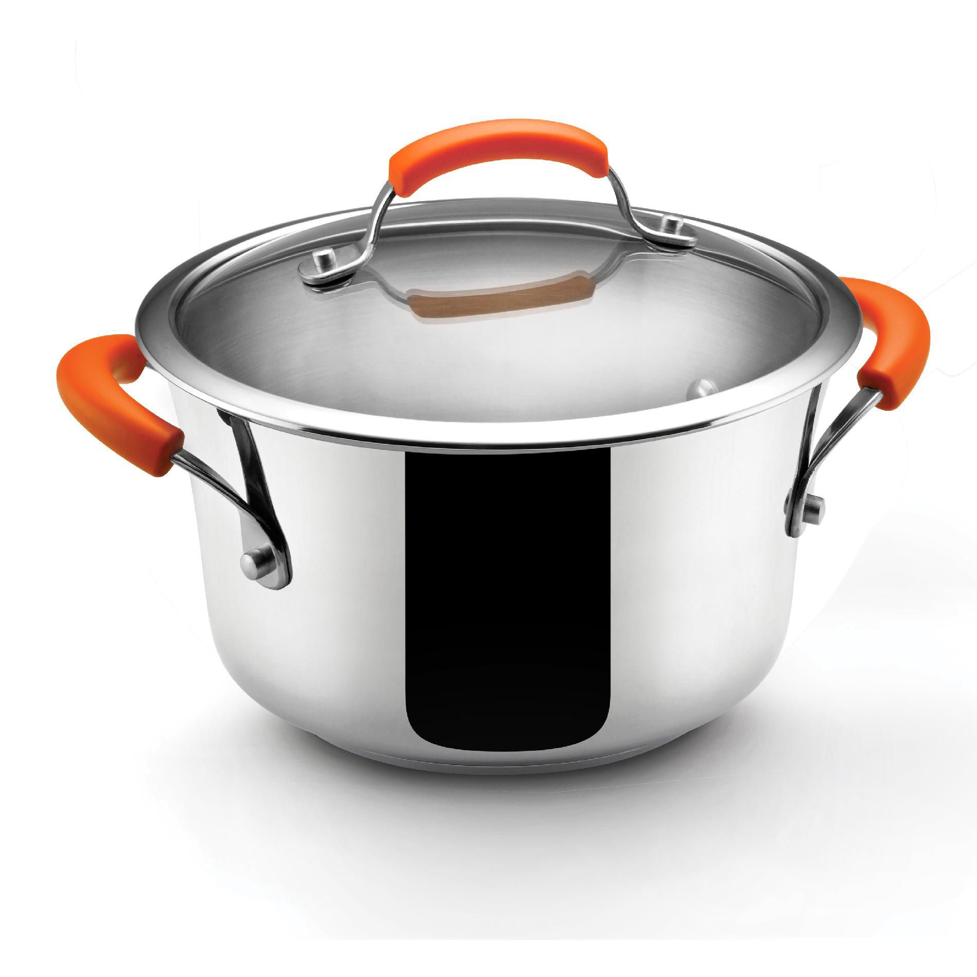Rachael Ray 4-Quart Covered Saucepot  Orange Handles