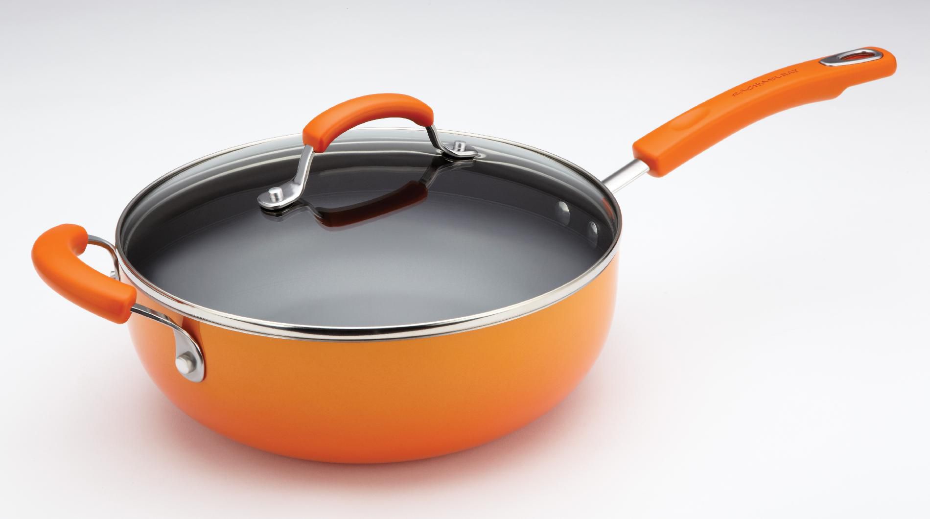 Rachael Ray 4.5-Quart Covered Chef Pan with Helper Handle  Orange