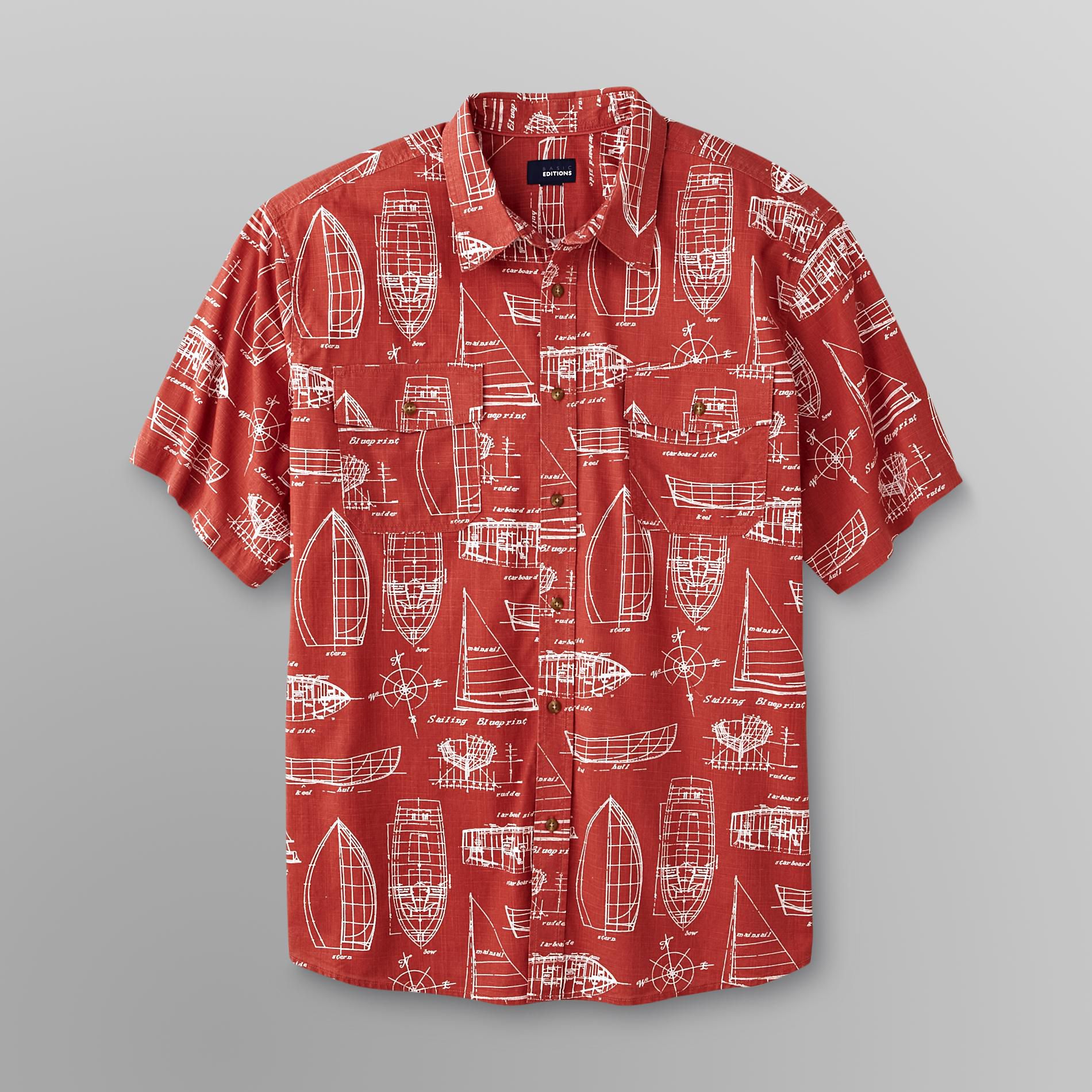 Basic Editions Men's Camp Shirt - Nautical at Kmart.com