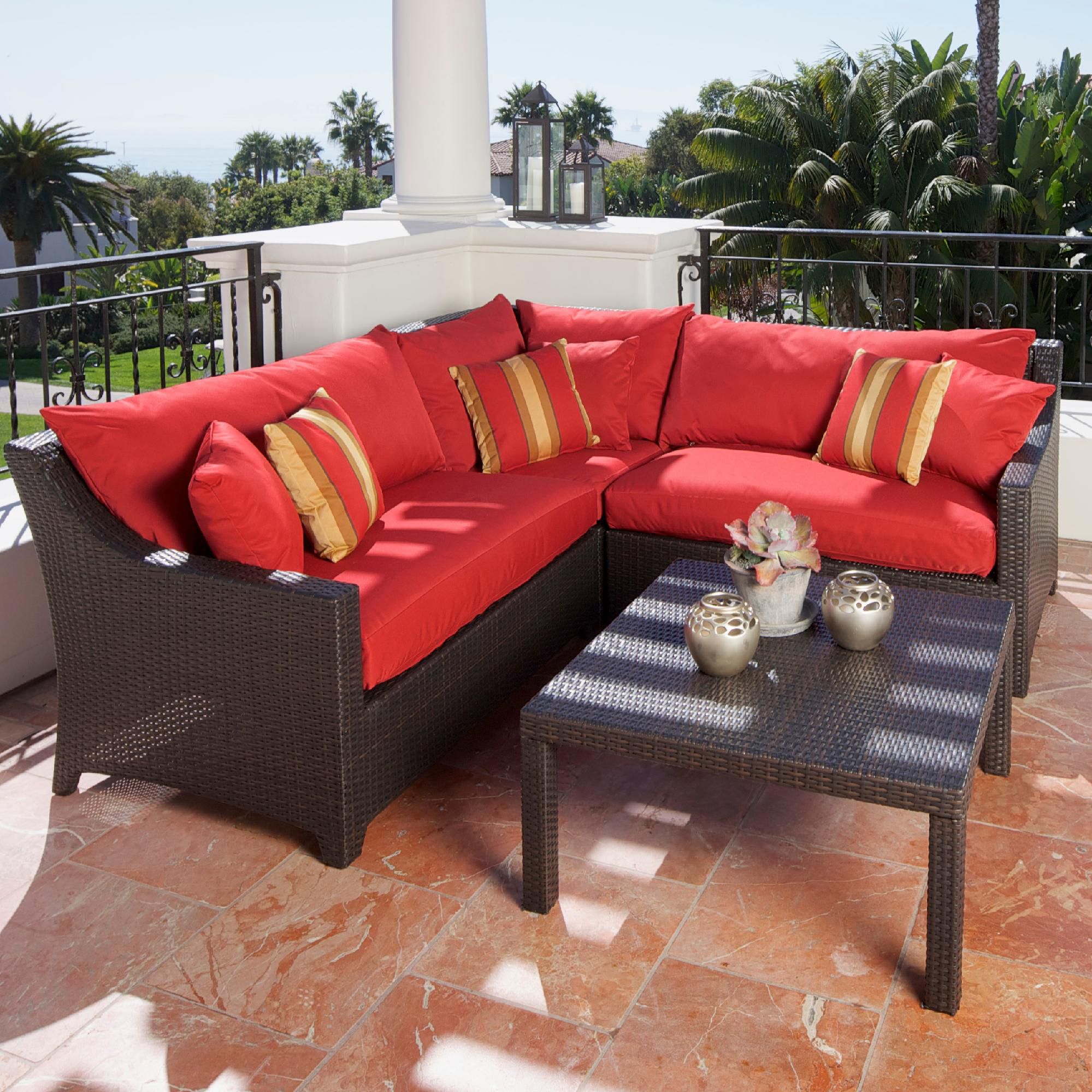 Cantina 4pc Corner Sectional Sofa Coffee Table Set