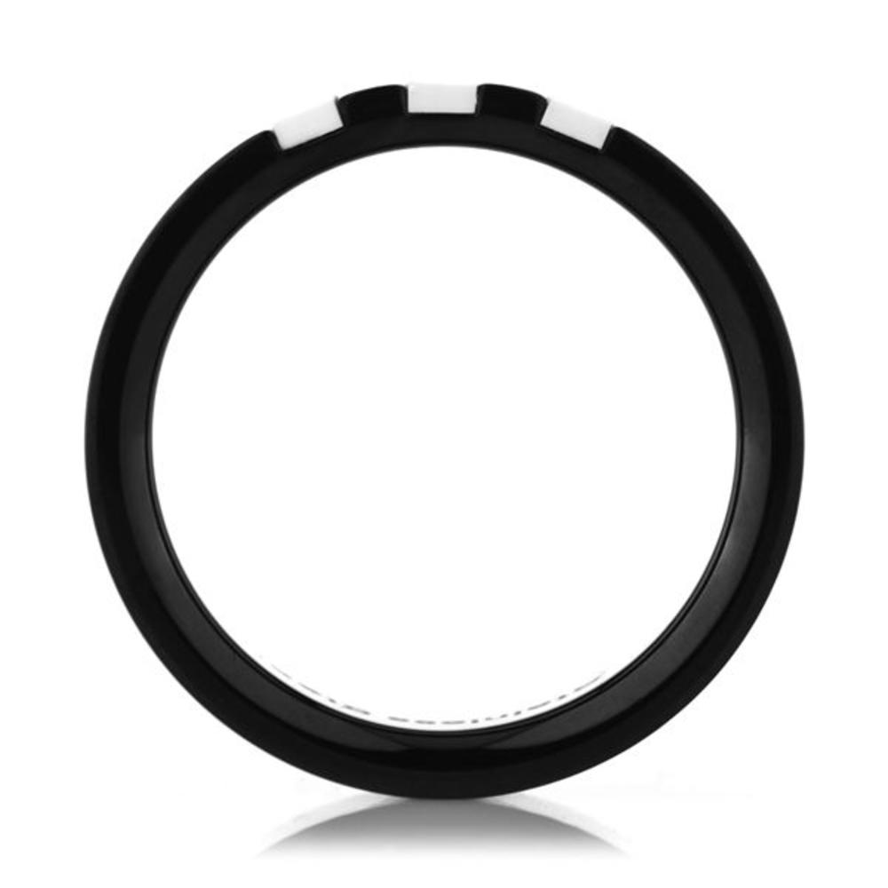 Ryan's Black Stainless Steel Ring with Genuine Shell Inlay