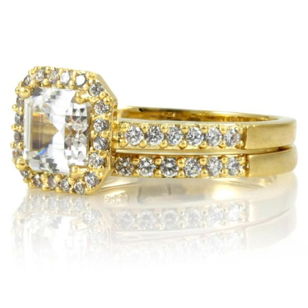 Devon's 1.5 CT Asscher Cut CZ Wedding Ring Set - Gold