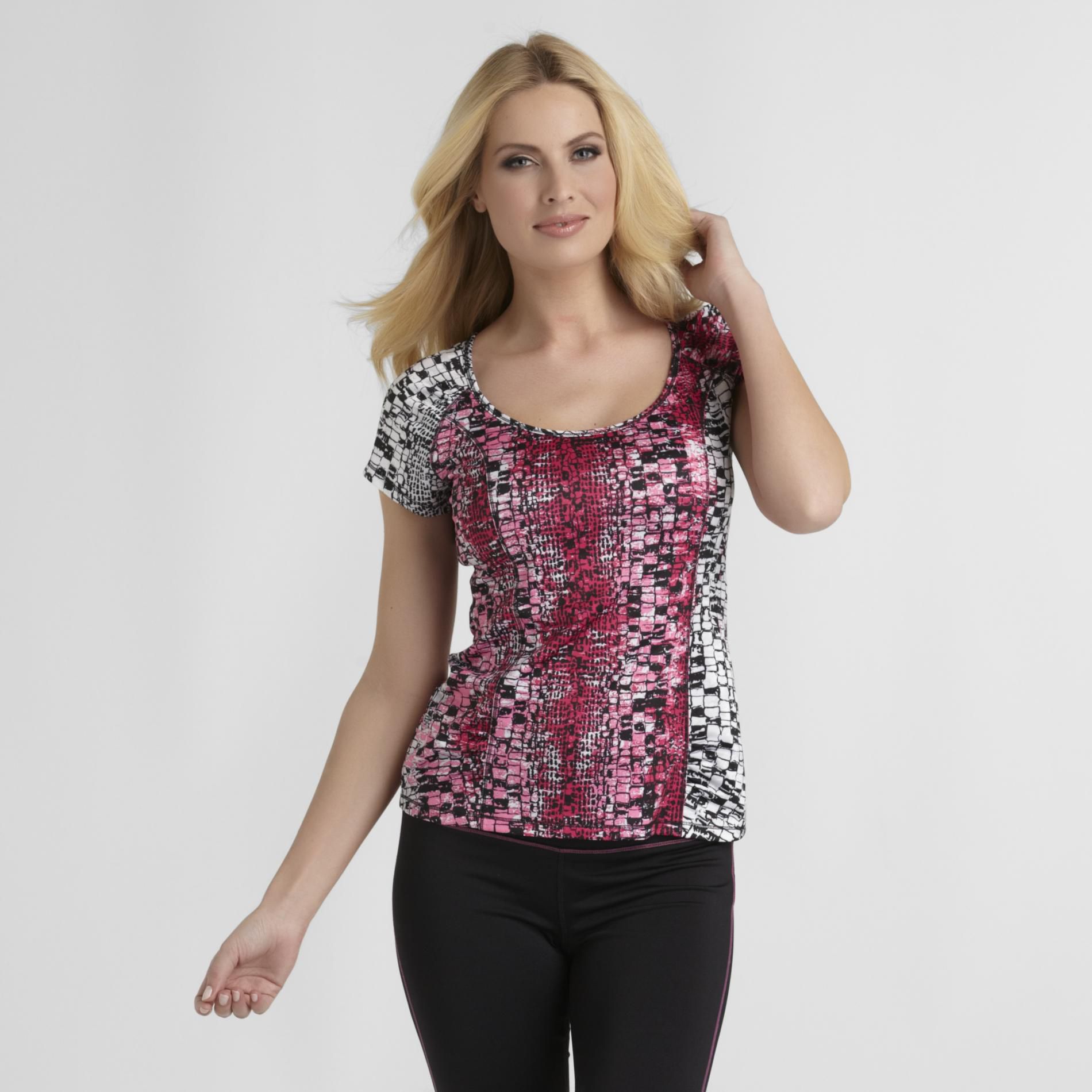 Sofia by Sofia Vergara Women's Ruched Athletic Top - Snakeskin Print at Kmart.com