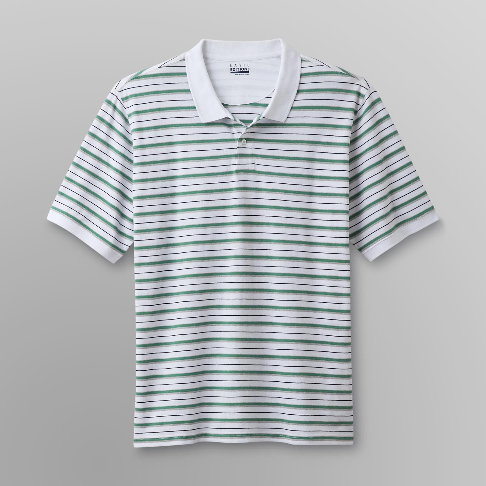 Basic Editions Men's Big & Tall Pique Polo Shirt - Striped at Kmart.com