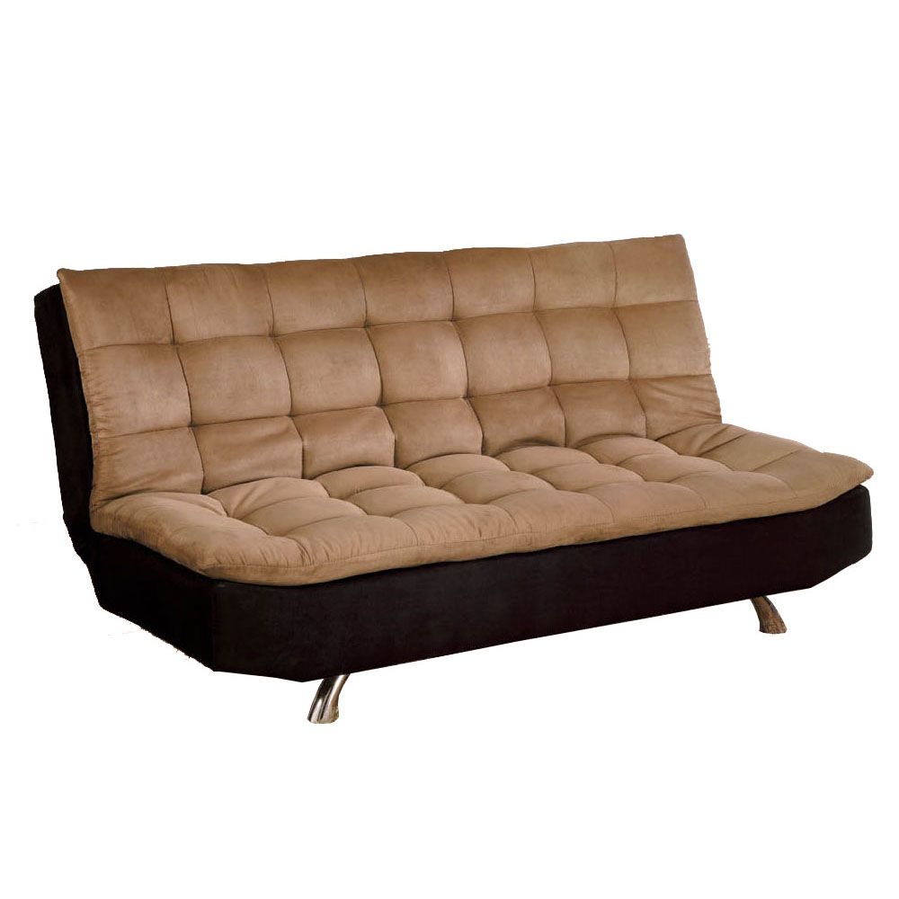 Mancora Microfiber Futon Sofa/Bed In Espresso & Camel