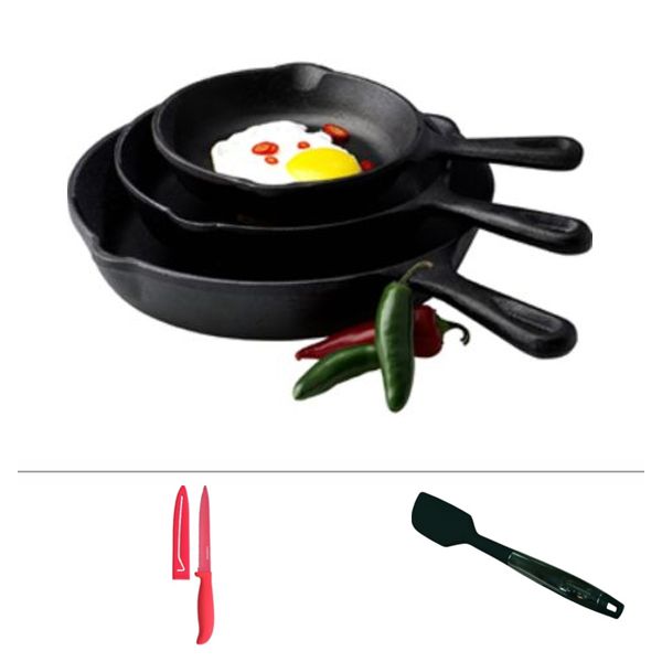 Frying Pan  Tongs and Knifes to transform your cooking experience
