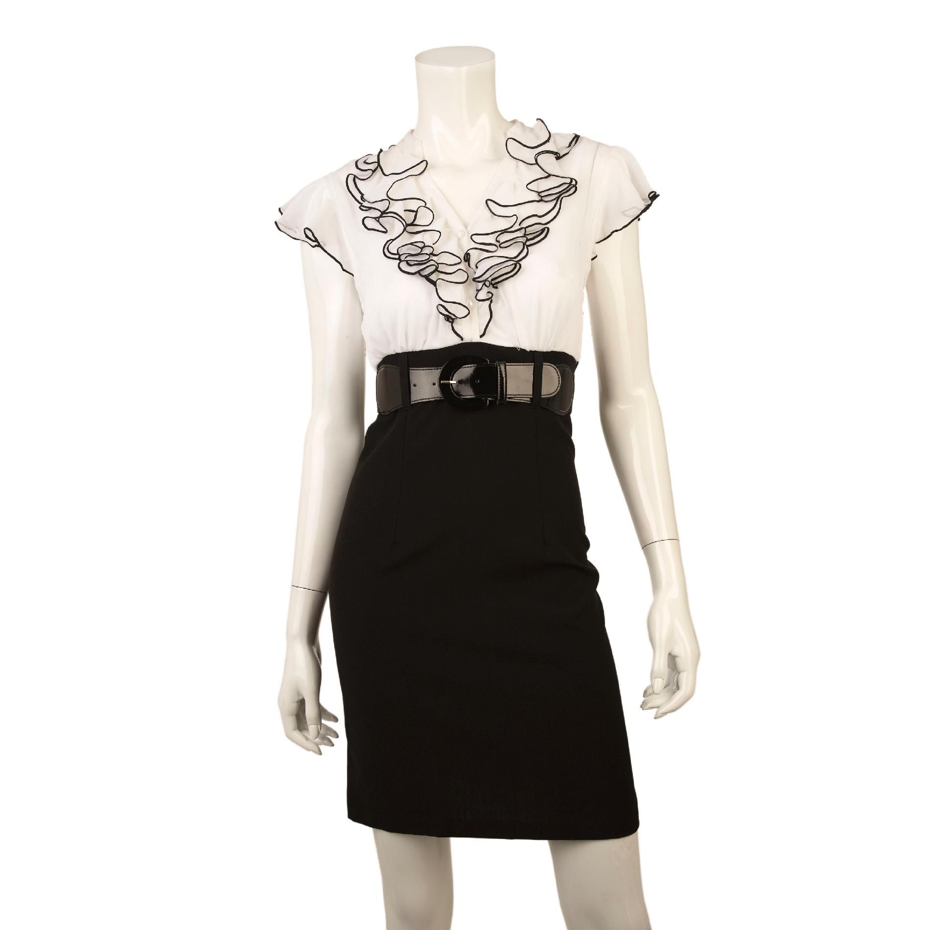 Byline Junior’s Short Sleeve Ruffle Front Dress at Sears.com