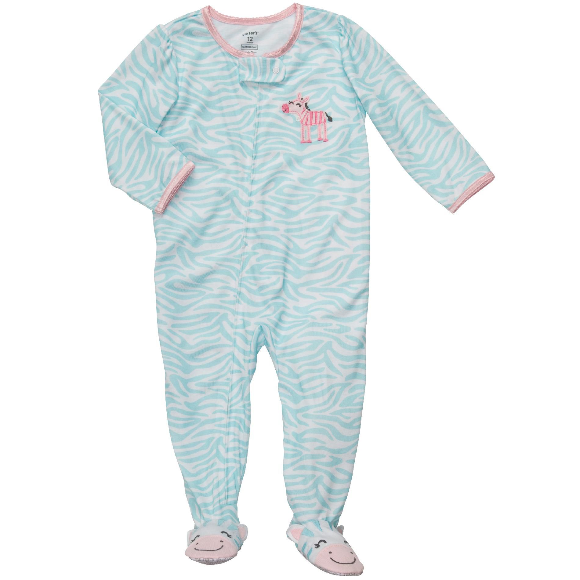 Carter's Infant & Toddler Girl’s ‘Zebra’ Footed Zippered Romper at Sears.com