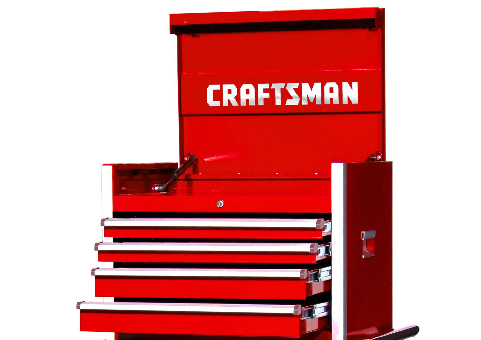 Craftsman 27 4-Drawer Ball Bearing Slides Top Chest Red