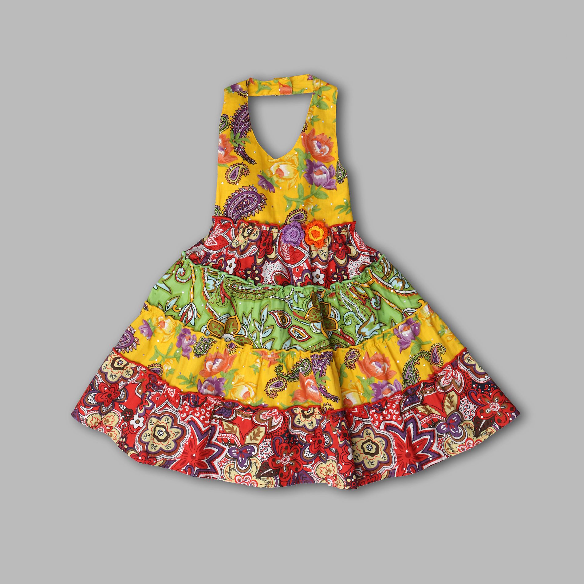 WonderKids Infant & Toddler Girl’s Multi Pattern Tier Sleeveless Halter Dress at Kmart.com