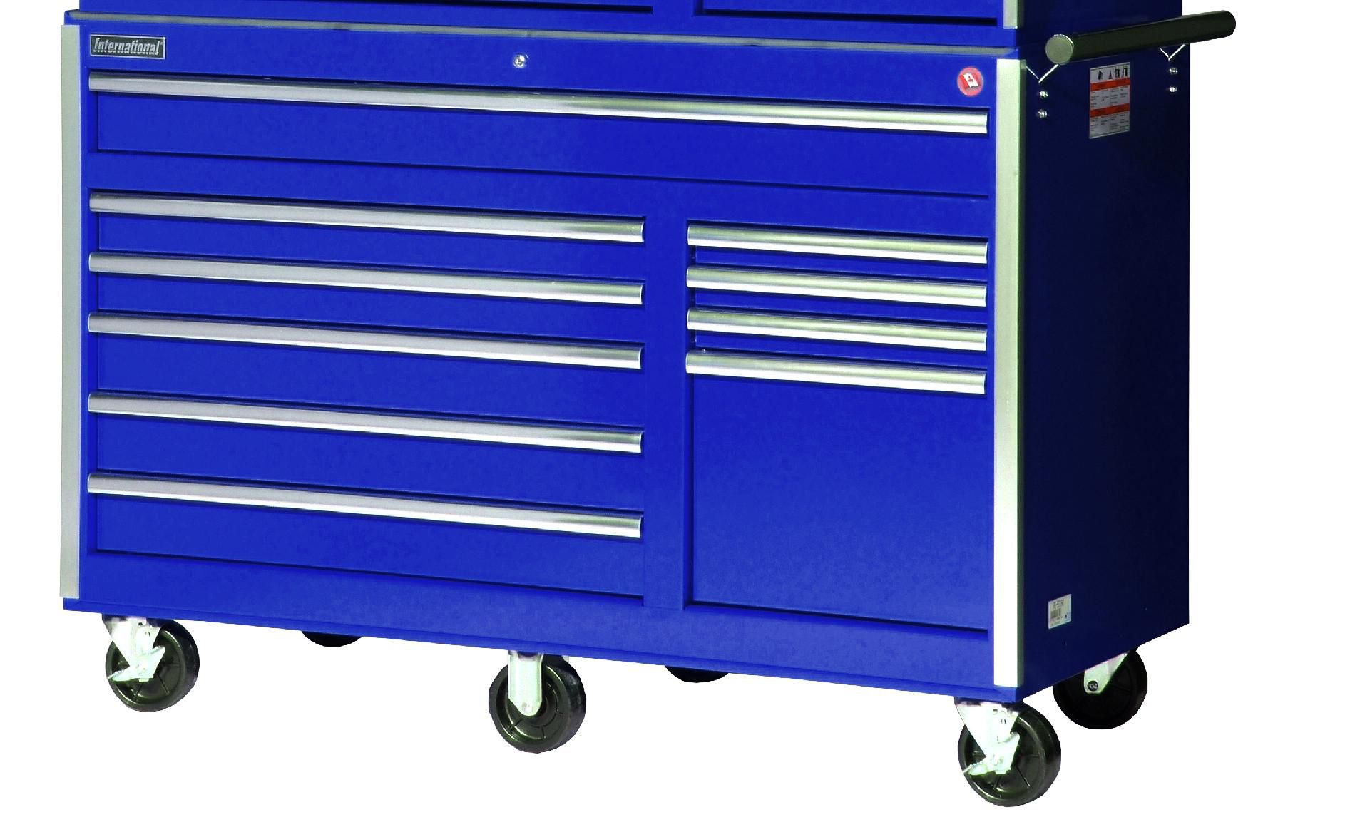International 56 10-Drawer Ball Bearing Slides Roller Cabinet Blue