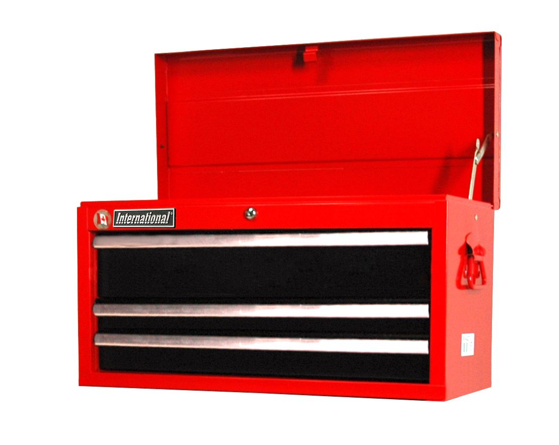 International 27 3-Drawer Ball Bearing Slides Top Chest Red/Black