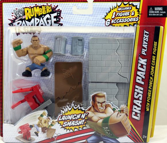 John Cena w/ Crash Pack Playset - WWE Rumblers Rampage Toy Wrestling Action Figure