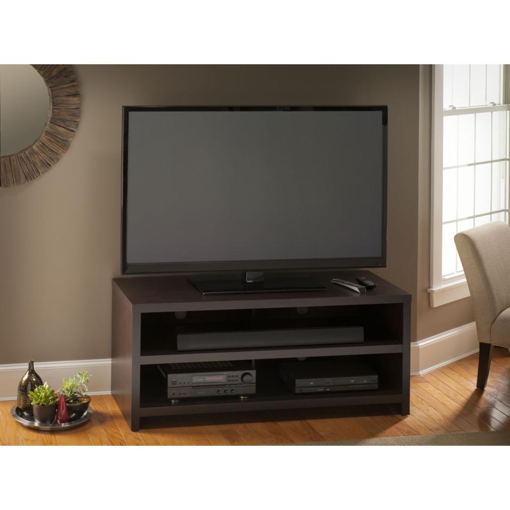 Bush Kemp Flat Panel TV Stand for up to 60-Inch TVs in Dark Macchiata finish