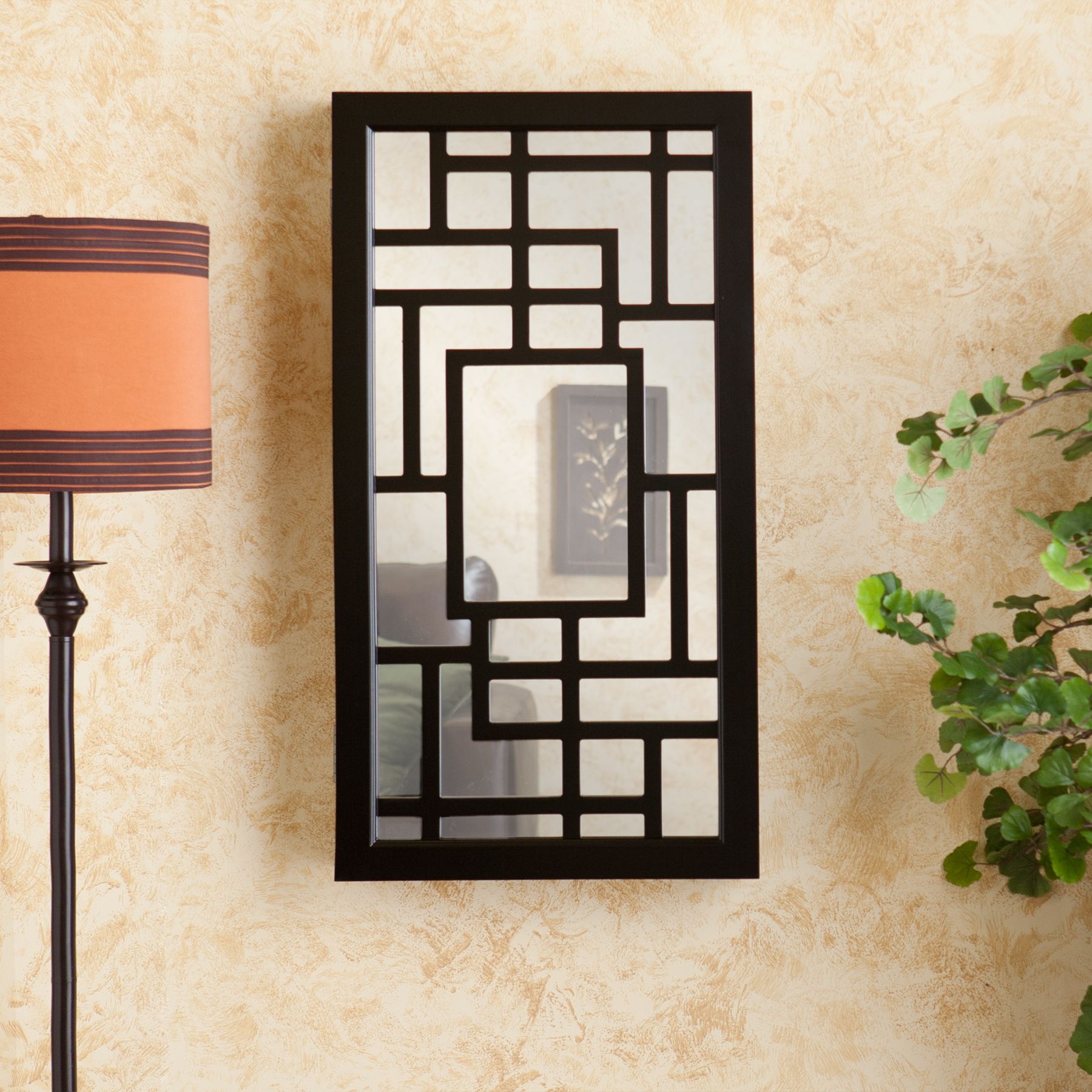 Anna Wall-Mount Jewelry Mirror-Black at Kmart.com