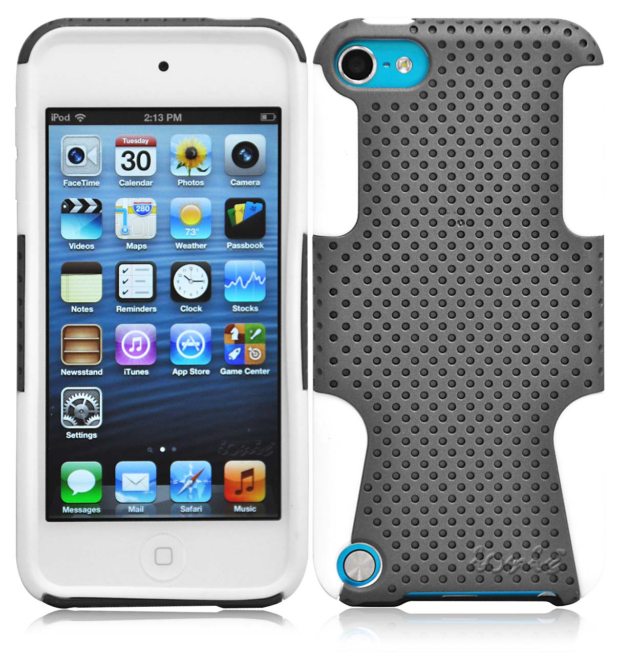 CrazyOnDigital Ionic CLASSIC Case for The New iPod Touch New Apple iPod Touch 5 5th Generation 5G 2012 New Model (Gray-White)