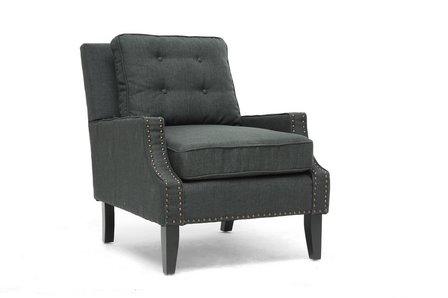 Baxton Norwich Dark Gray Linen Modern Lounge Chair at Sears.com