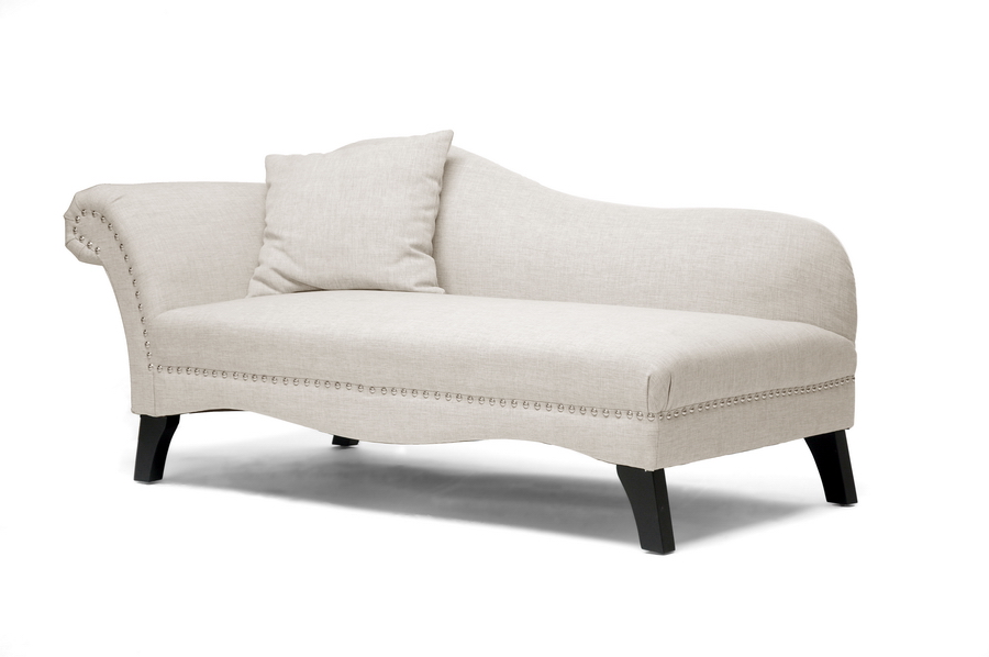 Baxton Phoebe Beige Linen Modern Chaise Lounge - Furniture ...