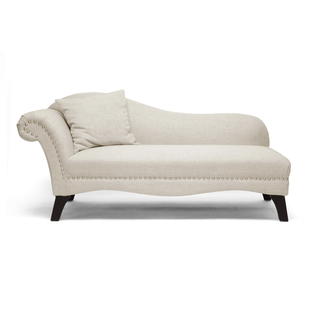 Baxton Phoebe Beige Linen Modern Chaise Lounge - Furniture ...