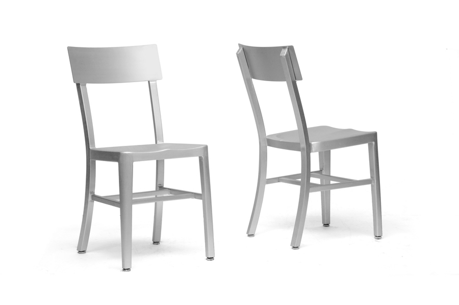 Baxton Studio Helios Modern Aluminum Dining Chair Set of 2 Home Baxton Studio Helios Modern Aluminum Dining Chair Set of 2 Home