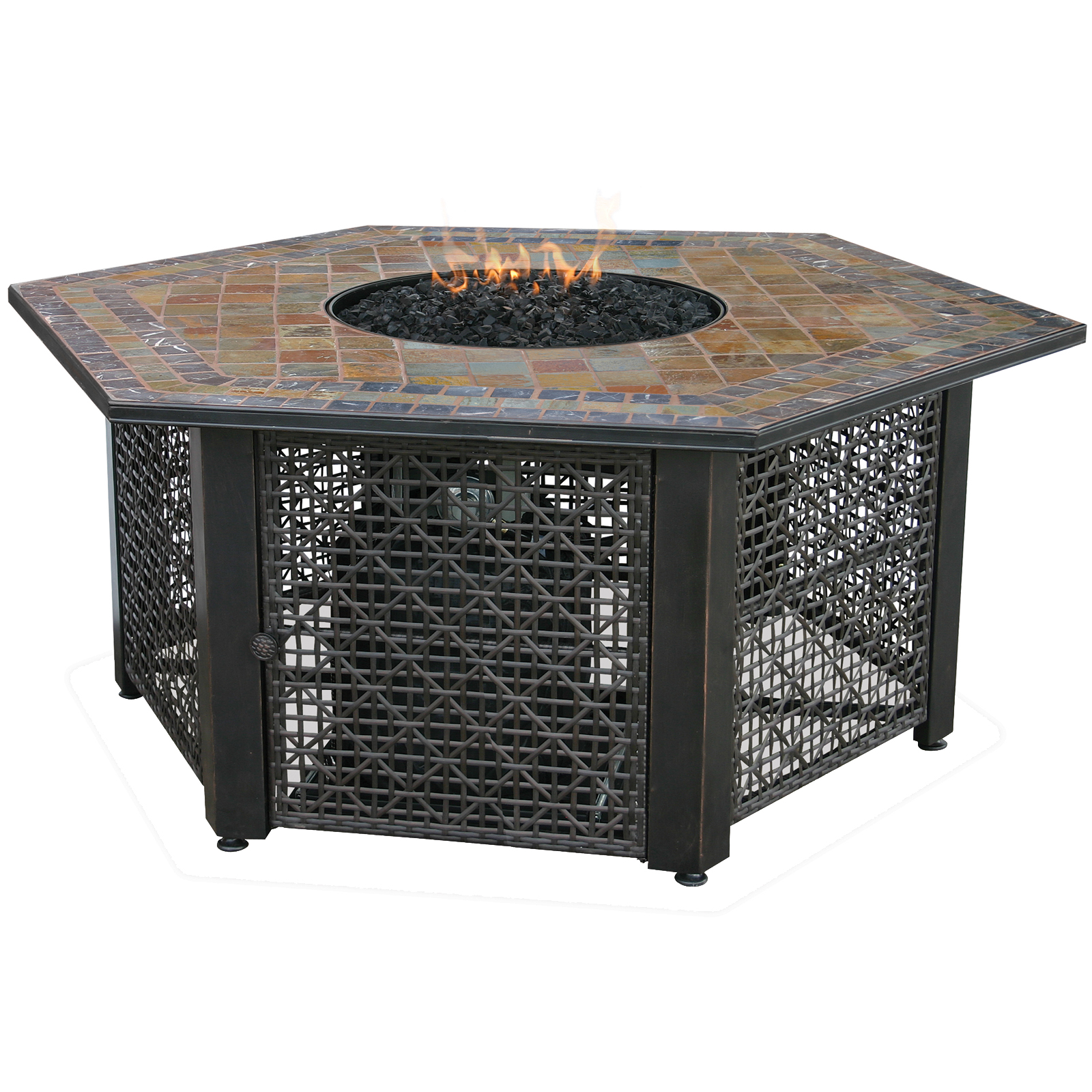 UniFlame Lp Gas Outdoor Firebowl With Slate Tile Mantel at Kmart.com