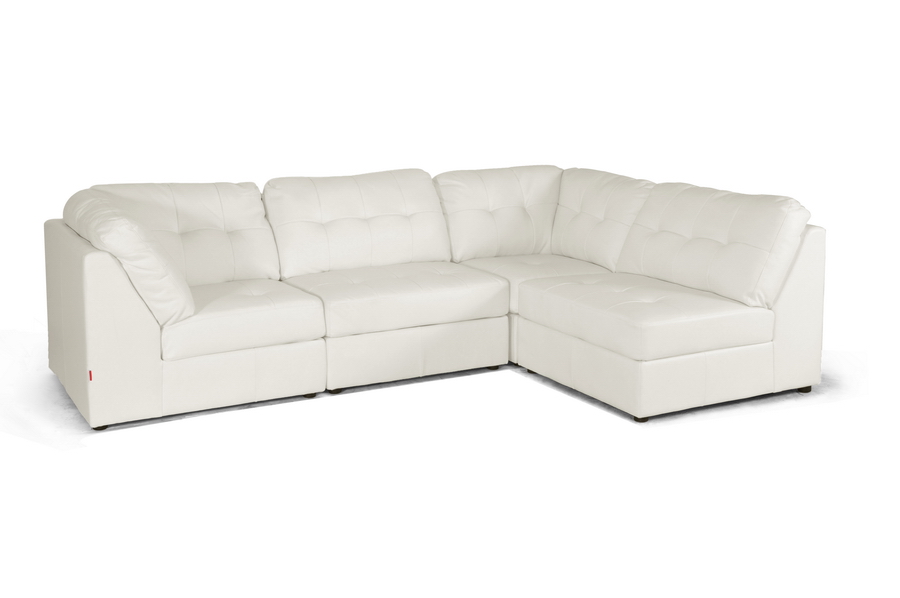 Baxton Warren White Leather Modern Modular Sectional Sofa Set at Kmart.com