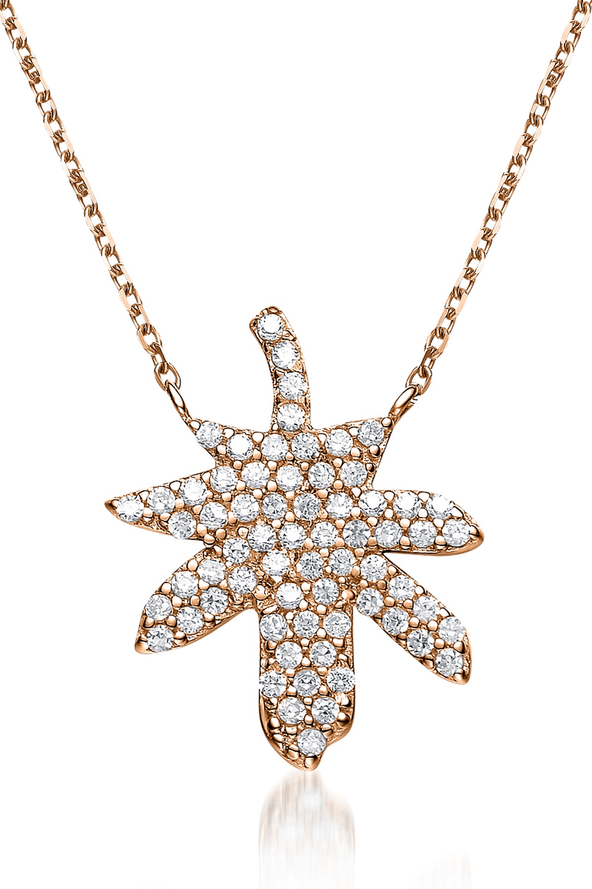 COLLETTE Z Cubic Zirconia (.925) Sterling Silver Rose Plated Micro Pave Leaf Shape Pendant at Kmart.com