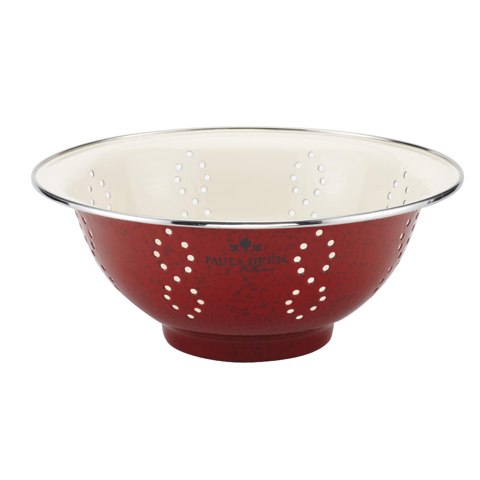 paula-deen-5quart-colander-red-speckle