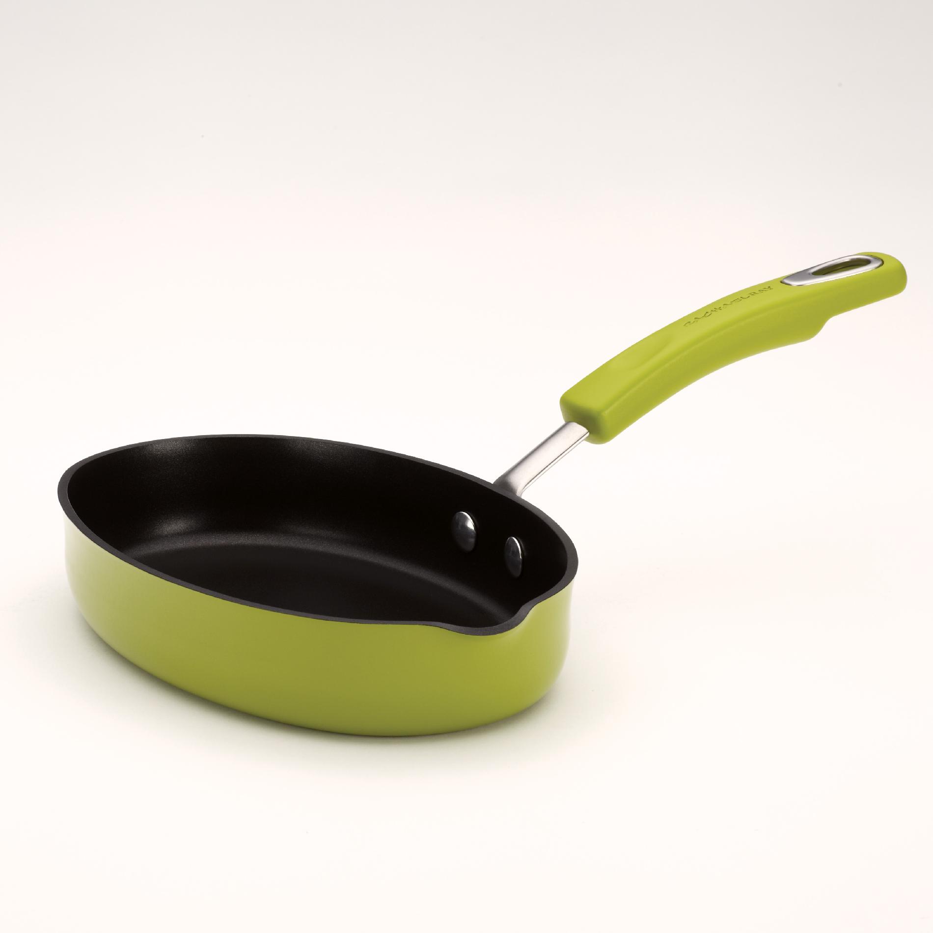 Rachael Ray 9-Inch Oval Skillet with Pour Spout  Green Gradient